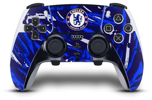 Head Case Designs Officially Licensed Chelsea Football Club Abstract Brush Art Vinyl Sticker Gaming Skin Decal Cover Compatible With Sony PlayStation 5 PS5 DualSense Edge Controller