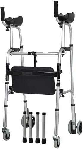 GLDWEY Gehhilfen Für Senioren, Ständer Mit Armlehne, Höhenverstellbar, 4 Räder, Gehhilfe, Große Erwachsene Senioren, Menschen Mit Behinderung, Rollator,Mobilitätshilfe