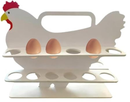 Huevera de madera con forma de pollo, hueveras de madera