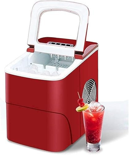 Gelatiera automatica, 15 kg di gelato / Macchina elettrica piccola 24 ore, Lce Cube Machine Bullet (rosso)
