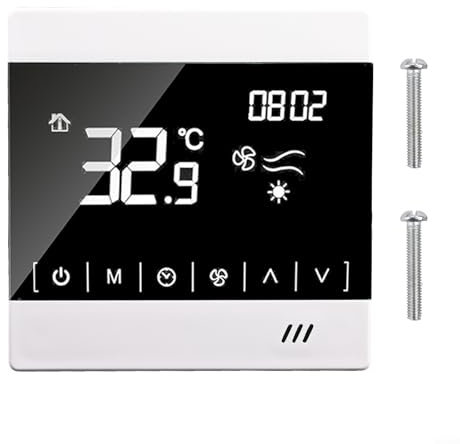 Termostato digitale per climatizzazione centrale, termostato ventilconvettore programmabile, con controllo elettrico della valvola, impostazione temporizzazione