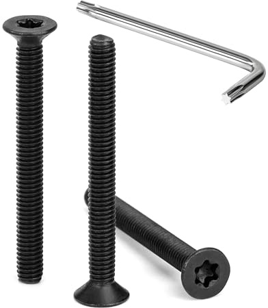 Tunejoy 30 Stück M4 x 40 mm Senkkopfschrauben Torx Schwarz Senkschrauben Edelstahl A2 V2A Maschinenschrauben Senkkopf Innensechskant Vollgewinde mit T20 Inbusschlüssel