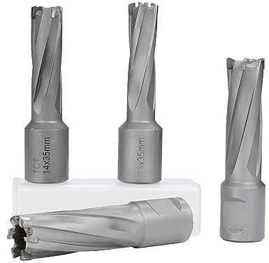 Cortador anular TCT, broca hueca magnética con vástago Weldon de 13/14/16/17/18/26/32mm for taladro cortador de sierra perforadora de carburo de Metal(18x35mm)