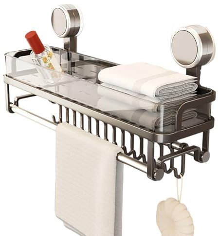 Repisas Organizadoras - Organizador De Regadera | Organizador De Bañera Con Ganchos | Accesorios Para Baño | Bandeja Con Ventosas Para Almacenamiento En Gimnasio, Apartamento Y Spa