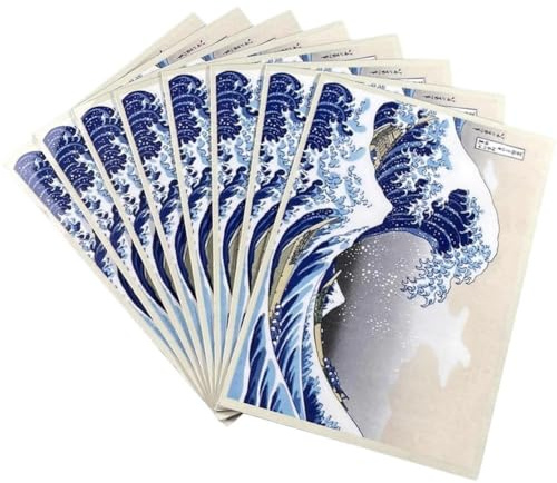 HiyyFloy 60 Stück Kartenhüllen Japanischen Surfmustern, Sammelkartenhüllen, Cartoon-Design, Weiche Kartenschutzhüllen Für Karten