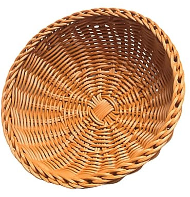 Alipis 1pezzi Cestino Rotondo Portapane in Pp Effetto Rattan Colore Cioccolato Elegante Per Casa e Soggiorno Contenitore Multiuso Per Frutta e Snack Dimensioni