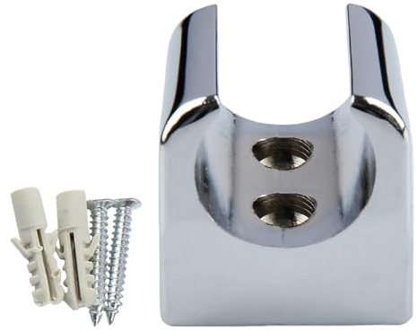 Zinklegierung Duschkopfhalterung Silber - Universeller Handbrausehalter mit Schrauben (3,5x3,3x3,1cm) - Kompatibel mit den meisten Duschköpfen - Robuste Badezimmer-Ausstattung für einfache Wandmontage
