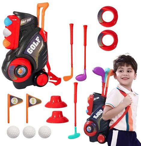 Genérico Palos De Golf para Niños Pequeños De 2 A 5 Años,Juego Golf Portátil | Juguetes Exteriores Regalos Navidad Jardín Trasero Fiesta Interior Cumpleaños Hogar Juego Infantil