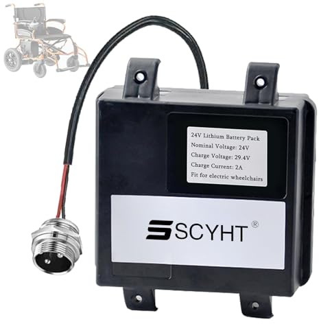 SSCYHT Batería de Litio 24 V, 20 Ah, 25 Ah, 32 Ah y 12 Ah Batería para Silla de Ruedas eléctrica 24 V Baterías Repuesto con conexión para Kit Motor 250 W a 800 W,24v32ah gx20 Male