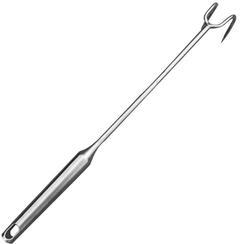 DIYEAH Gancho de Carne Multifuncional de Acero Inoxidable Resistente para Uso Diario Barbacoa y Cocina para Asar Pollo Salchichas y Carnes Diversas Diseño Ligero y Duradero para