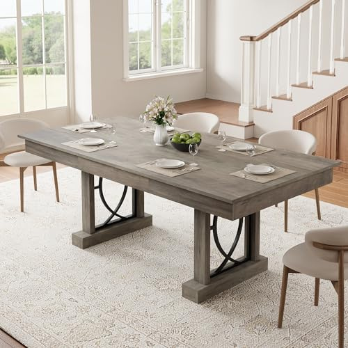 Elegant Dining Table - 71-inch Superior Wood Finish,Supporting 500 lbs, Dual Large Storage Drawers, Waterproof and Heat-Resistant Surface, for Modern Dining Spaces