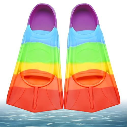 Pinne da nuoto per bambini, pinne corte per bambini, pinne in silicone per snorkeling, pinne corte per immersione per ragazze, allenamento in acque libere, snorkeling, immersione per principianti