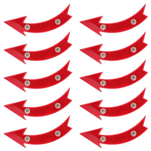 Vaguelly 10 Pezzi Riflettori in Plastica per Raggi Bicicletta Mountain Bike Rosso Impermeabili Accessori di Sicurezza per Ambienti di Guida Diversi