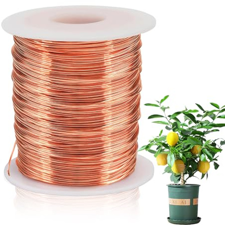 260 Feet Pure Copper Wire, 24 Gauge/0.5mm Electroculture Gardening Coil Bare 1 Pound 99.9% Soft Copper for DIY Gardening Growing Plants