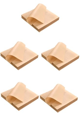 Zerodeko 500 Feuilles de Papier Cuisson Kraft Couleur Kaki Absorbant L'huile Compact pour Aliments Frits pour Photos Culinaires et Pâtisserie