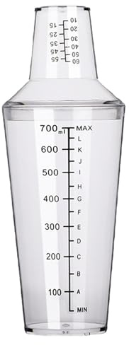 Shaker per cocktail in plastica, miscelatore per bevande da 700 cc / 700 cc, con scala di misurazione, tazza da tè, strumenti da per negozio di tè al latte