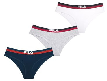 FILA Bragas Mujer Algodón, Ropa Interior Mujer cómoda y suave (lote de 3)