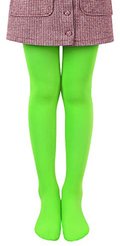 L&K-II Collant per bambini collant estivi di danza classica con piede Calze morbide e comode Collant elastici di diversi colori 27251 (110-116, Mela Verde)