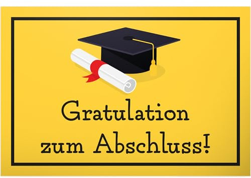 DankeDir! Gratulation - Schild - Master Studenten Partydeko Bachelor Geschenk Geschenkidee Dekoration - Geschenk Abschluss bestandenes Studium Glückwunschkarte Deko Karte Studienabschluss