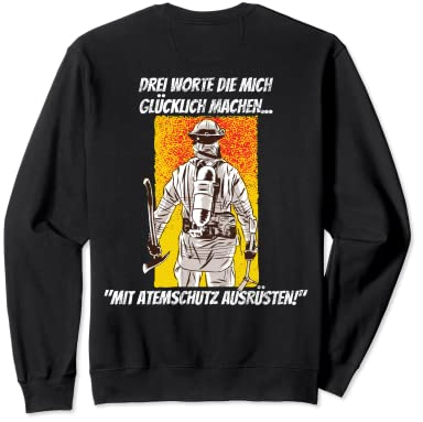 Atemschutz Feuerwehr Rückseite Feuerwehrmann Feuerwehrfrau Sweatshirt