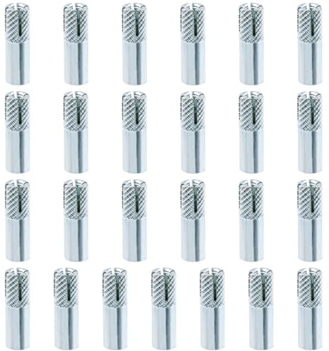 Swpeet 25 Stück 1/4 Zoll Premium verzinkter Kohlenstoffstahl Betonanker Sortiment Kit Expansionsschrauben interne Zwangsspreizschrauben für Vollbeton