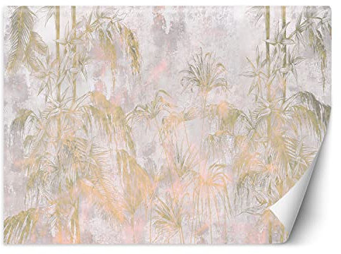 Feeby Papier Peint Intisse Exotisme Nature Plantes tropicales 150x105 cm jaune Décoration Murale Tableaux Poster Muraux Chambre Enfant Salon Salle Cuisine Coucherr Mur Texture Feuilles