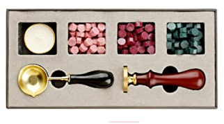 Retro-Box-Wachs-Siegel-Stempel-Set mit Siegelwachs-Perlen-Löffel-Kit für Hochzeitseinladungen, Umschläge, Geburtstagsgeschenkverpackungen, 14