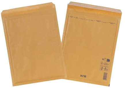 smiley pack Luftpolstertaschen Größe H8 Braun 290 x 370 mm (50 Stück) | gepolsterte Versandtaschen mit Selbstklebeverschluss, passend für B4