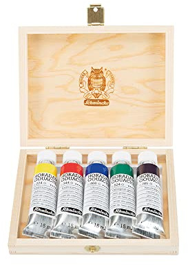 Schmincke HORADAM Gouache Holzkasten, 5 x 15 ml-Tuben, 72 7131 097