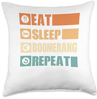 Eat Sleep Boomerang Repeat Boomerang Thrower Boomerang Sport Throw Pillow