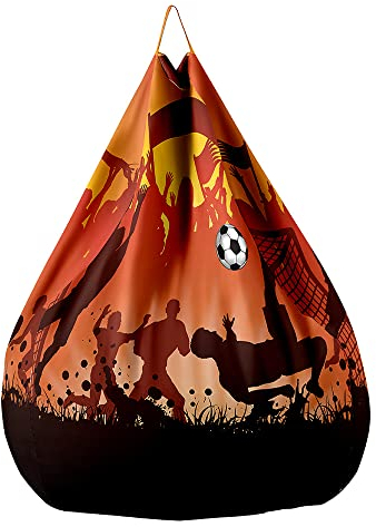 Highdi Sitzsack ohne Füllung für Erwachsene Teenager Aufbewahrung Stofftier Sofa Sack Kissen Sessel BeanBag Sitzsäcke für Outdoor & Indoor Gaming 3D Fußball (Sport,L:90x110cm)