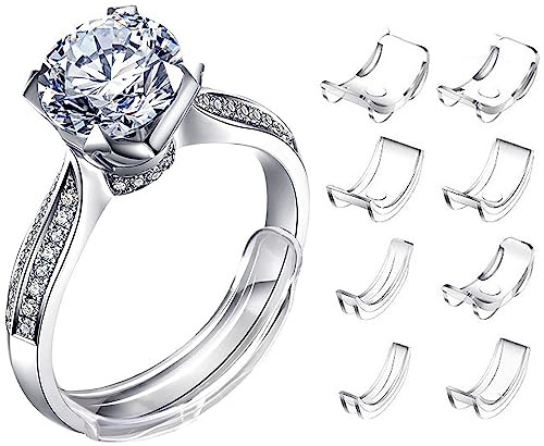 TCPENG Invisible Ring Size Adjuster for Loose Rings Ring Adjuster Fit Any Rings, Assorted Sizes of Ring Sizer (Total 8 Sizes to Fit 1-10mm Width Rings)