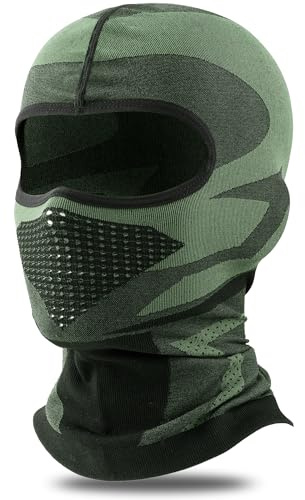 WTACTFUL Balaklava motorcykel sommar andas helansiktsmask motorcykel mask för män kvinnor vinter cykel snowboard grön