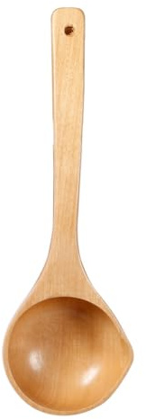 ZONADAH slev av trä, mjölspade med pip, vattenslev av trä med kort, nonstick belagd sked för matlagning, servering och omrörning, köksslev och droppare