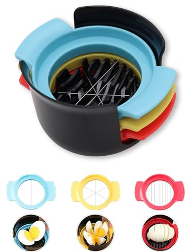 RSYHVG Egg Slicer for Hard Boiled Eggs Sturdy Strawberry Cutter 3 Slicing Stainless steelSteel Wire Easy to Clean