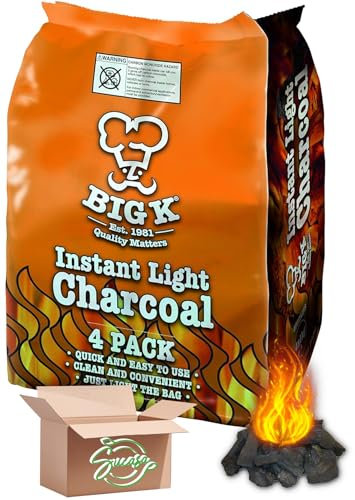 Big K Instant Light Lumpwood Charcoal, 2 X 1kg Bags Instant Lumpwood BBQ Charcoal Sucasa