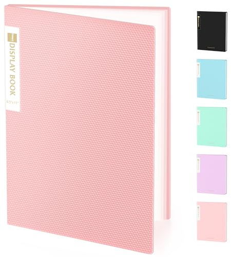 Sooez Binder with Plastic Sleeves 18-Pocket, Displays 36 Pages, 8.5x11 Presentation Folders with Clear Sheet Protectors, Art Portfolio Binder for Certificate & Office Project, Document Organizer