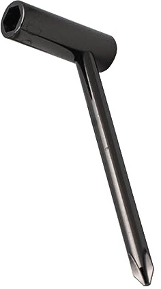 Gitarren Halsstabschlüssel L-förmig, Metall Schwarz | Kurbel Ausführung, 1 Stück, Kompatibel mit Gängigen Gitarrenmodellen, für Präzise Justierung