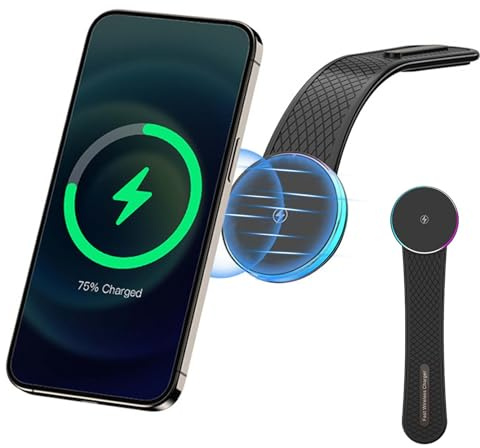AriKroii Autohalterung mit Ladefunktion für Magsafe【Klettverschluss】 Magnetisches Autoladegerät, Magnet Autohalterung kfz Ladegerät für Armaturenbrett Ladegerät Kompatibilität mit iPhone 15/14/13/12