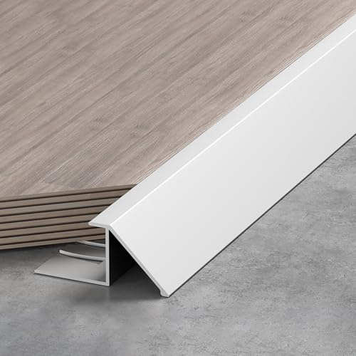 Raouoae Ausgleichsprofil Aluminiumlegierung Türschwellenrampe 2 Stück* 80cm/100cm/120cm Höhenausgleichsprofil Anpassungsprofil Aluschiene Abschlussleiste(Silber,100CM*2_BREITE: 20 MM)