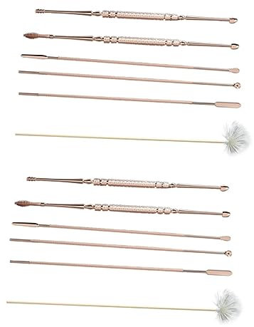 FOMIYES 12 Stück 1 Satz Ohrpicker-kit Tragbare Ohrenschmalzpflücker Reinigungsset Für Ohrenschmalz Spiral-ohrstöpsel Ohrenschmalzentferner Ohrkürette Ohrpicker-tool Rostfreier Stahl Golden