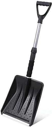 JOCHEN Pala da Neve Pala da Neve con Manico Regolabile, Pala Portatile, Pala in Alluminio per impieghi gravosi, Pala da Neve Portatile per Auto (Colore: Nero)