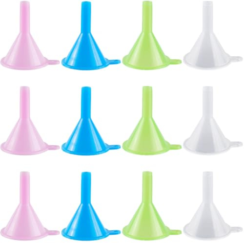 GORGECRAFT 12 entonnoir Rechargeable pour Contenants Cosmétiques Petit Entonnoir Polyvalent en Plastique Transparent pour Remplir de Petites Bouteilles Ou Conteneurs Atomiseurs Parfum Liquide