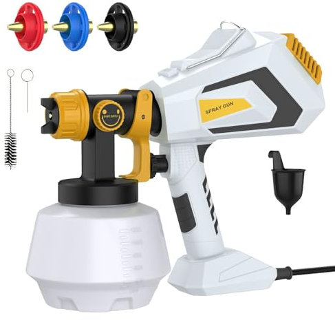 Sistema di verniciatura a spruzzo, pistola a spruzzo elettrica 1200 ml, 3 modalità di spruzzatura, spruzzatori di vernice per pittura murale per interni