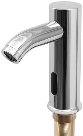 SABUIDDS Grifo de baño con sensor infrarrojo sin contacto, grifo de lavabo con sensor automático, grifo de baño, grifo de baño con sensor para cocina, baño, acero inoxidable