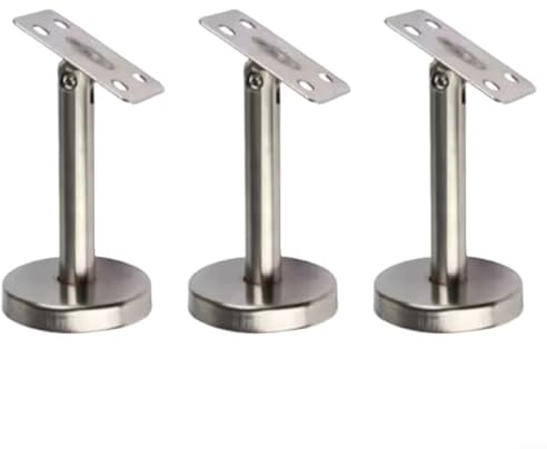 Sandyseptember Juego de soportes de pasamanos, accesorios de soporte recto de acero inoxidable, soporte fijo ajustable para escalera, 80 mm-B