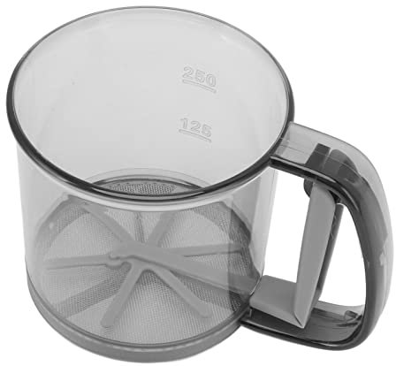 Sifter for Baking, Powdered Sugar Sifter Semi Automatic Flour Strainer Cup with Uniform Holes Flour for Making Cakes, Puffs, and Breads