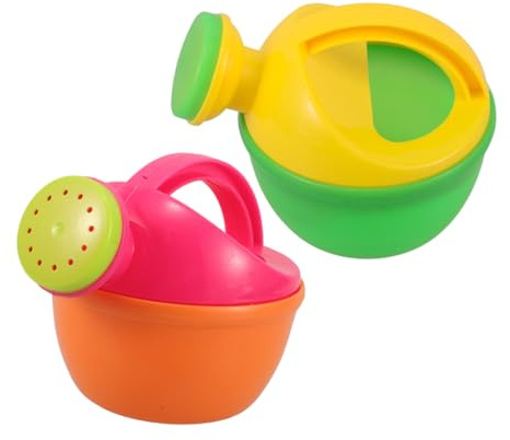 POPETPOP 2piezas Regadera Infantil De Plástico De Unidades con Asas Regadera Pequeña para Exterior y Baño para Jardín Playa y Actividades De Agua para Niño Niña y Bebés Colores Verde y Rosa