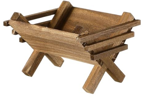 LOVIVER Jesus Manger Ornament Jesus Nativity Scene Accessories Novelty Collectible Decoration Manger Scene for Shelf Living Room