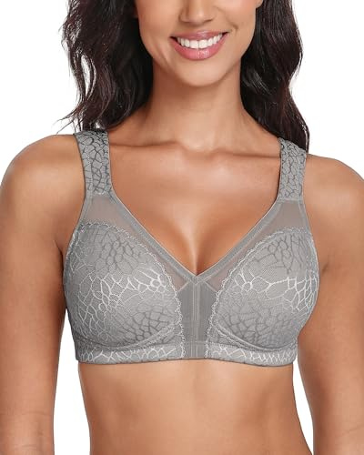 Lemorosy Soutien-Gorge Minimiseur Femme sans Armature | Grandes Tailles Confort Bonnets emboîtants Sans rembourrage Bretelles larges Pour un usage quotidien